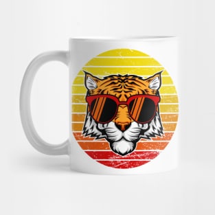 Groovy Stripes: A Retro Tiger Wearing Shades Mug
